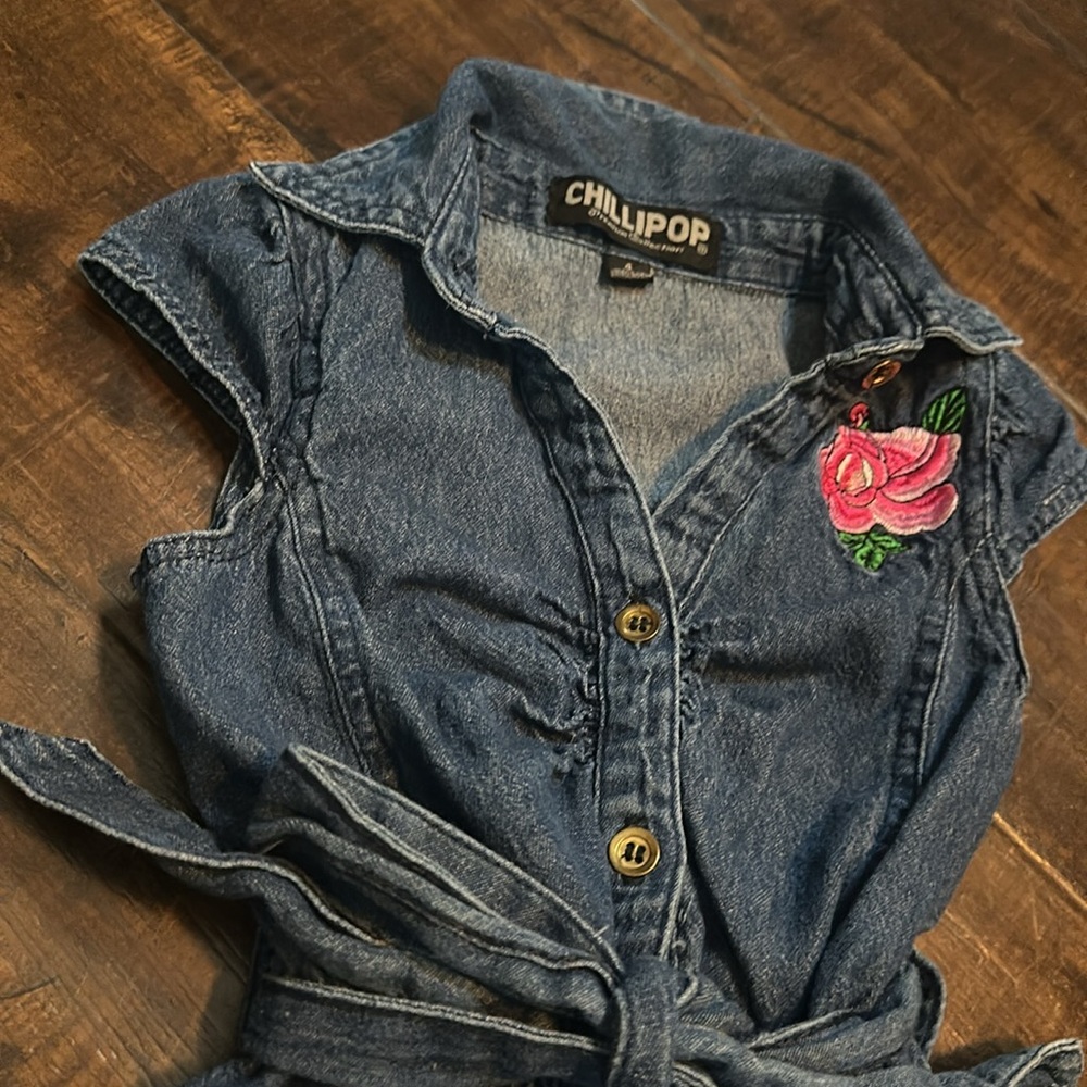 kids Size 4 Chillipop Jean Dress - Picture 3 of 4